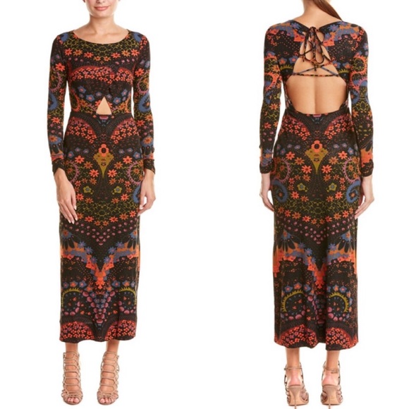 Free People Far Out Black Combo Maxi Dress Size: L - Picture 3 of 10